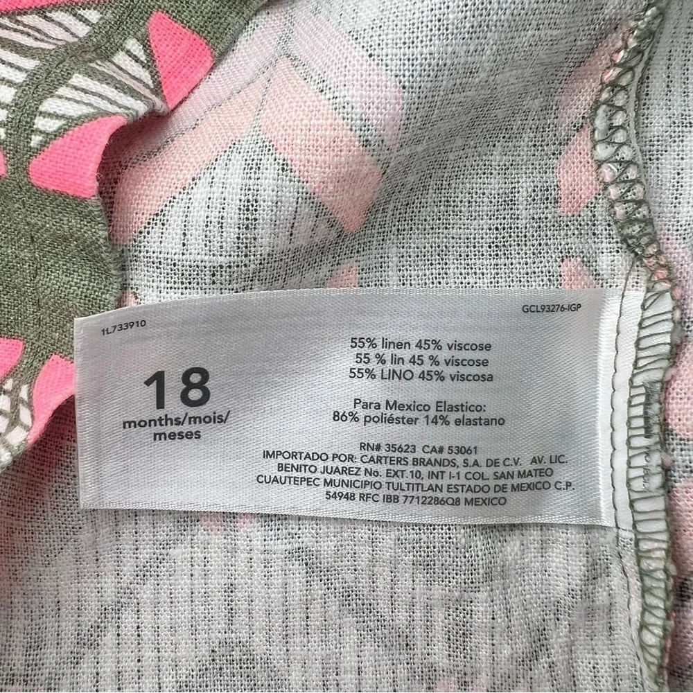 Carter's Baby Toddler Girls Geo Bow Strap Flowy Tank Top Size 18 Months